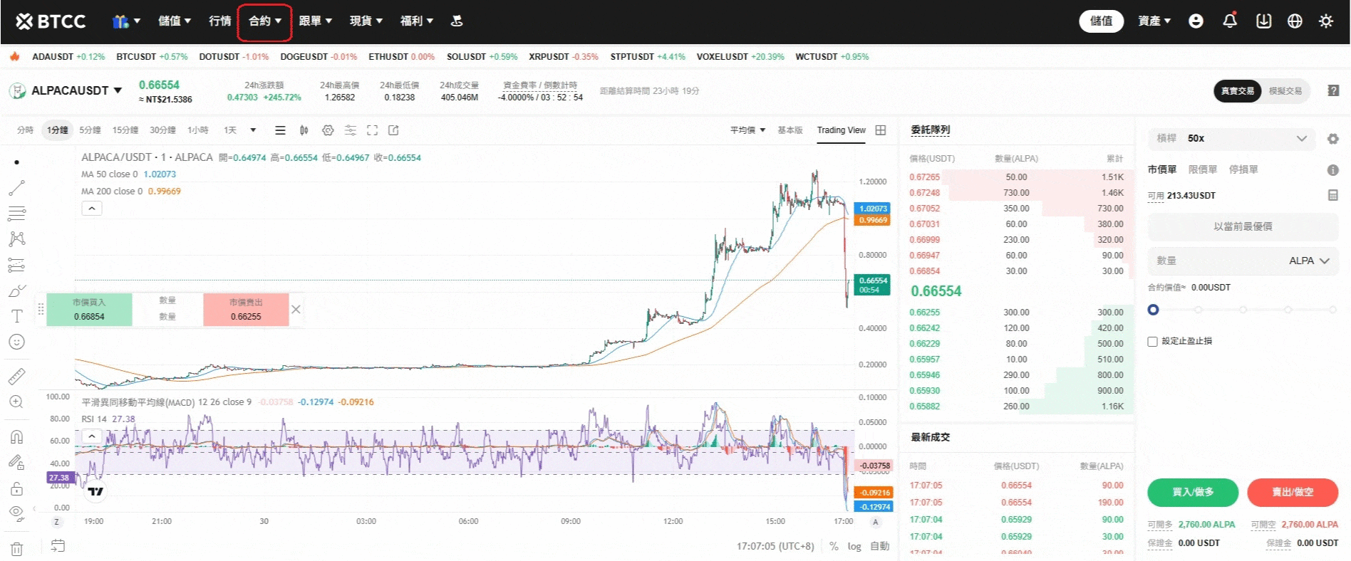 ALPACA 買幣流程 來源：BTCC