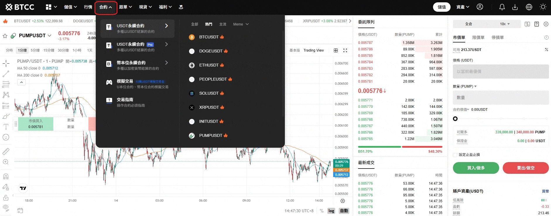 PUMP 買幣流程 來源:BTCC