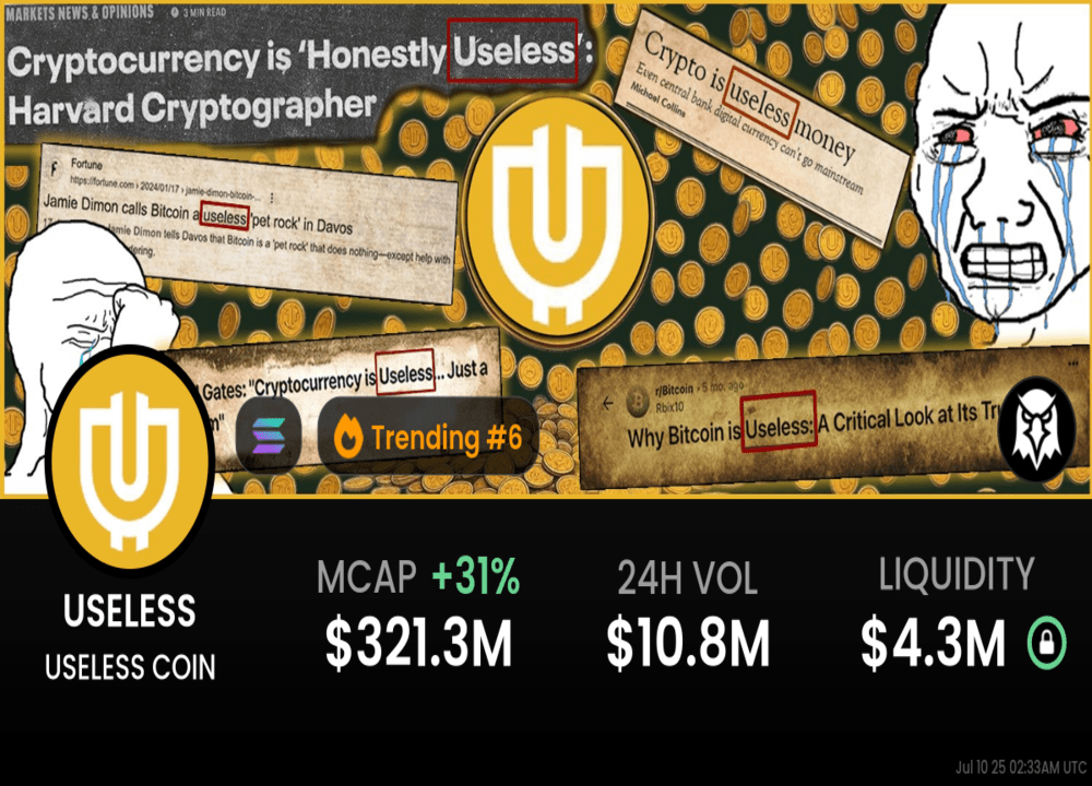 유스리스(USELESS) 코인이란? USELESS 코인 가격, 미래 전망 보기