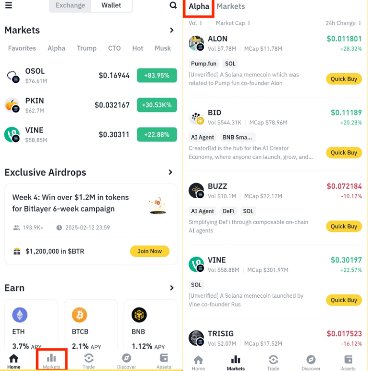 바이낸스 알파 사용법