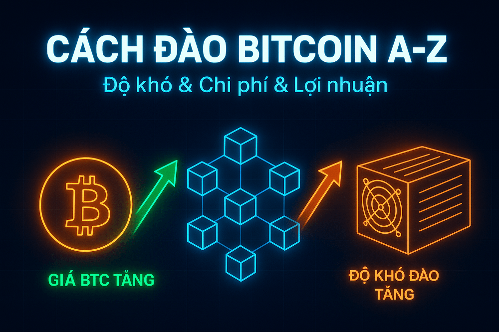 Cách đào Bitcoin(BTC) A-Z 2025: Độ khó &#038; Chi phí &#038; Lợi nhuận