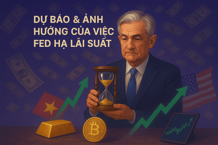Dự báo Fed hạ lãi suất 2025/2026: Vàng, USD, Crypto, Chứng khoán sẽ tăng hay giảm?