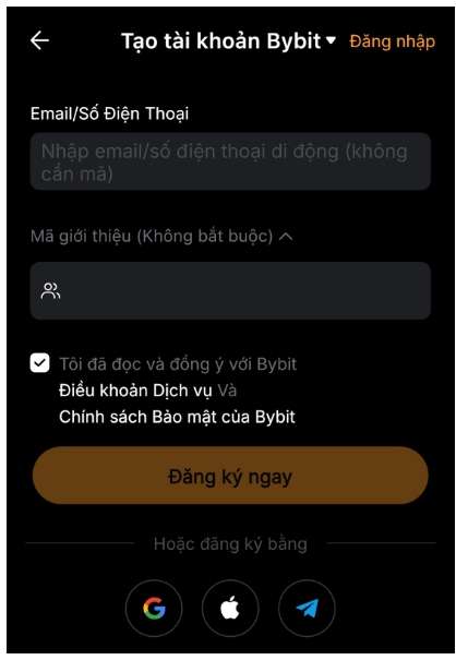 Cách đăng ký tài khoản Bybit