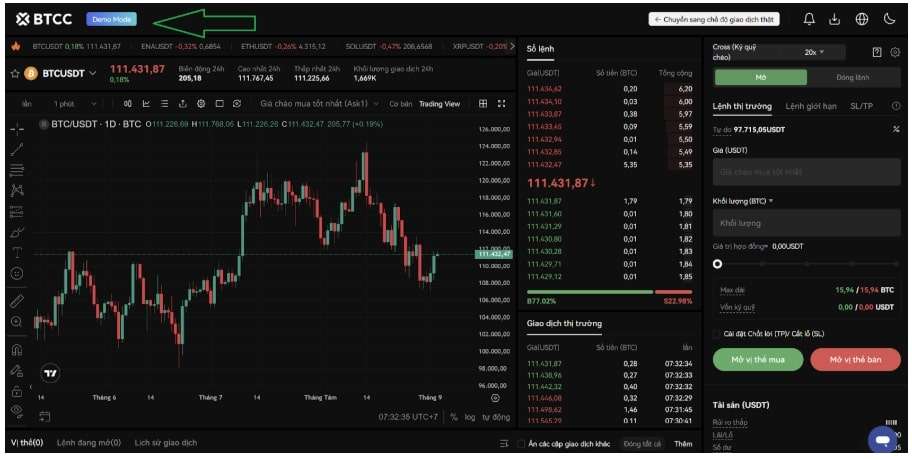 Tài khoản Demo sẽ có ghi chú rõ ràng để phân biệt với tài khoản thật