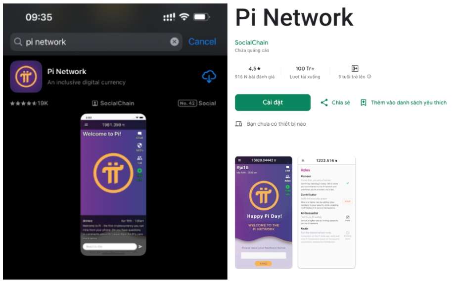 Ứng dụng Pi Network hiện có mặt trên App Store và Google Play