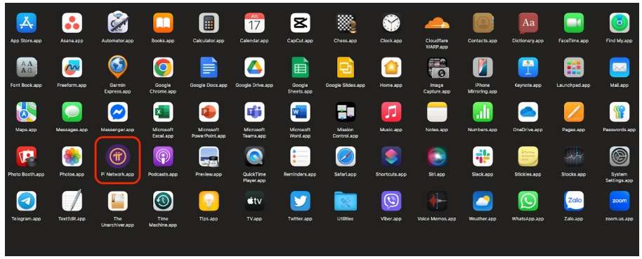 cài đặt Pi Network.app trên macOS