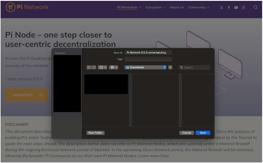 lựa chọn loại hệ điều hành và tải phần mềm Pi Node tương ứng