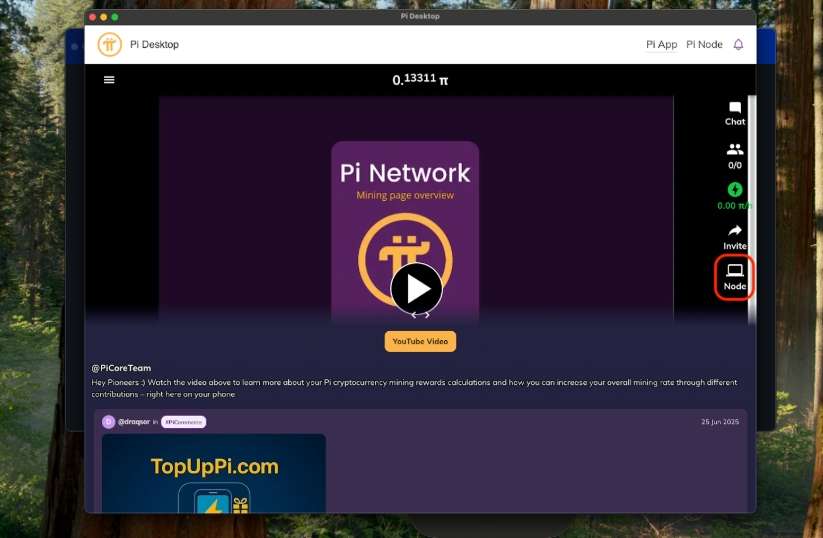 quay trở lại Pi App trên Desktop