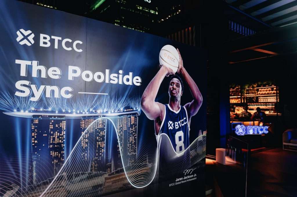 The Poolside Sync event featured BTCC's Global Brand Ambassador Jaren Jackson Jr., and it showcased the exchange's unique blend of sports, lifestyle, and Web3 culture against Singapore's iconic cityscape.