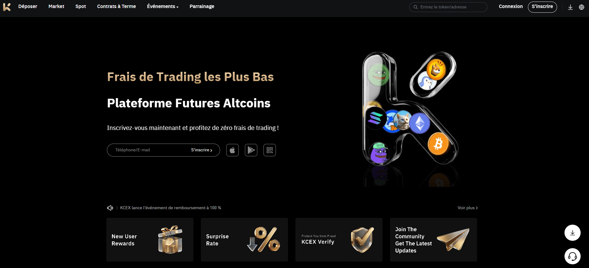 KCEX exchange mobile app 
