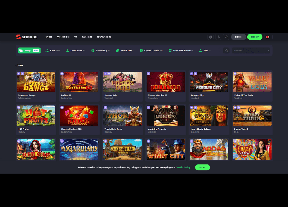 Spinago Casino Game Library