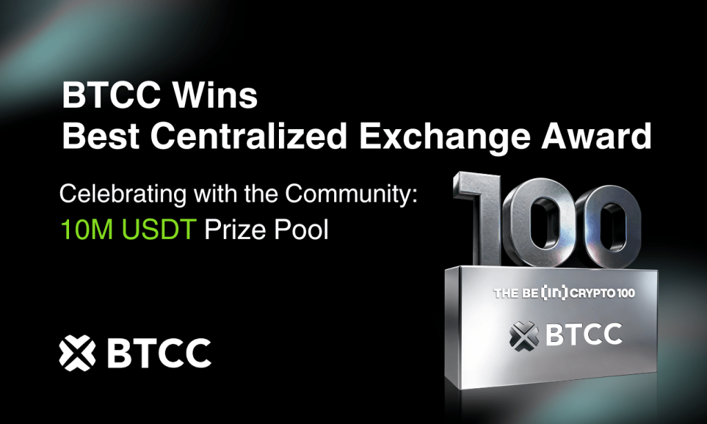 BTCC Wins Best Centralized Exchange Award by BeInCrypto