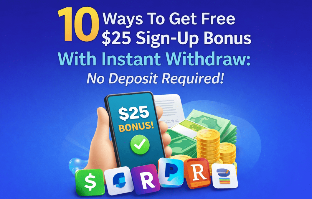10 Ways To Get Free $25 Sign-Up Bonus With Instant Withdraw: No Deposit Required!